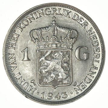 Nederland. Wilhelmina. 1 Gulden 1922 t/m 1940 & 1943 D