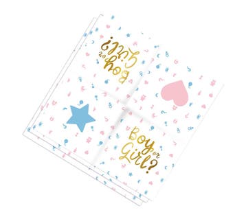 Gender Reveal Servetten 33cm 12st, Verzenden