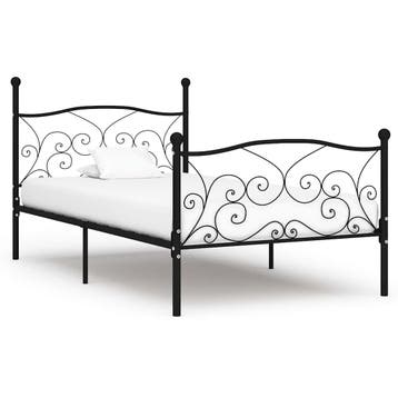 vidaXL Bedframe met lattenbodem metaal zwart 90x200 cm, Huis en Inrichting, Verzenden, Nieuw