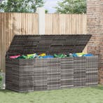 vidaXL Tuinbox 291x100,5x104 cm polyetheen rattan grijs, Tuin en Terras, Bergingen en Tuinkasten, Verzenden, Nieuw