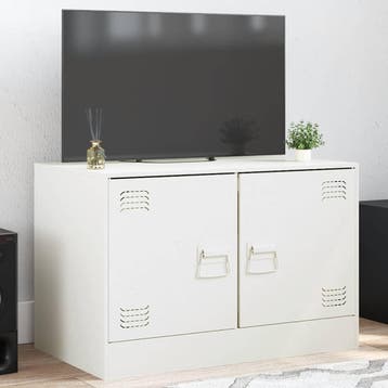 vidaXL Tv-meubel 67x39x44 cm staal wit, Verzenden