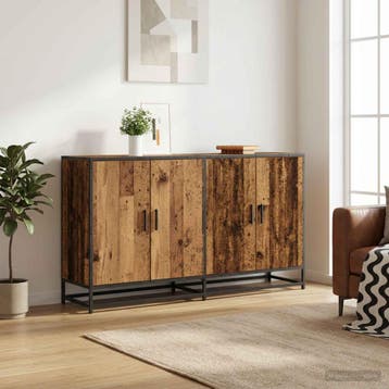 vidaXL Dressoir Oud hout 134 x 35 x 76 cm Bewerkt hout, Huis en Inrichting, Verzenden, Nieuw