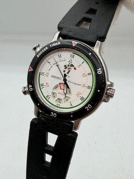 Seiko - Chronograph - Italia 90 world cup “Soccer Timer” -, Handtassen en Accessoires, Horloges | Antiek