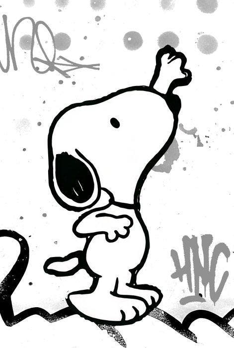 Moabit - Snoopy X Woodstock X Dog With Balloon //Diptych//, Antiek en Kunst, Kunst | Designobjecten