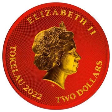 Tokelau. 2 Dollars 2022 1oz $2 NZD Tokelau Hibernia Red, Timbres & Monnaies, Métaux nobles & Lingots