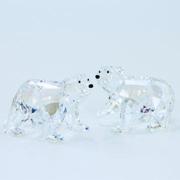 Figuur - Swarovski - Polar bear cubs Crystal Moonlight