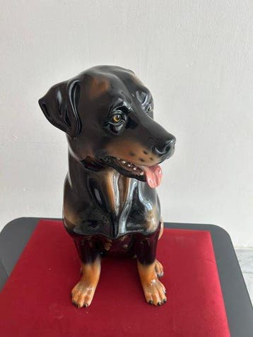 sculptuur, Rottweiler - 57 cm - Keramiek, Antiek en Kunst