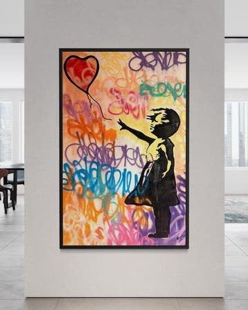 Gunnar Zyl - Girl With Balloon / Banksy & Zyl XXL, Antiek en Kunst