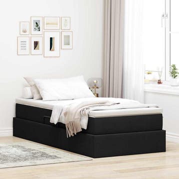 vidaXL Opslag bed met matras met opslag Zwart 90 x 200 cm, Verzenden, Nieuw