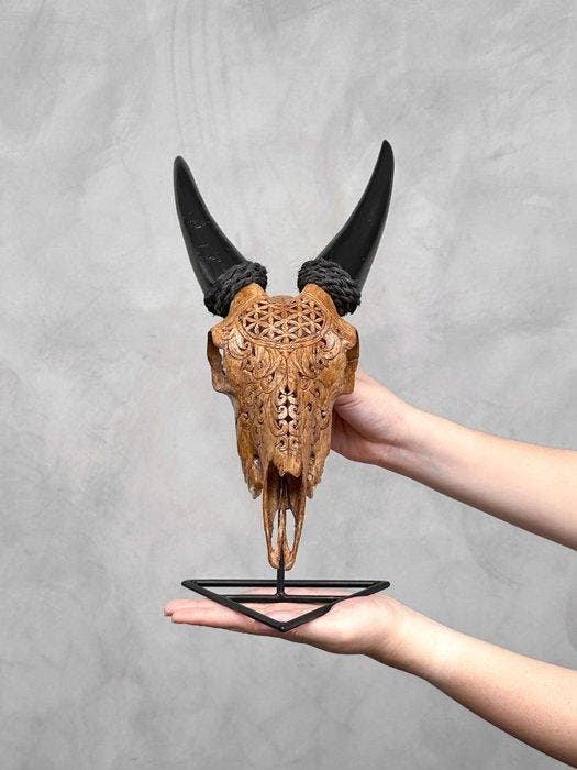 GEEN RESERVEPRIJS - Authentieke bruine, gegraveerde geiten, Antiquités & Art, Art | Objets design