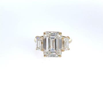 Ring - 14 karaat Geel goud - 9.10ct. tw. Diamant (Lab-grown)