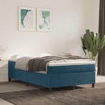 vidaXL Boxspring met matras fluweel donkerblauw 120x190 cm, Verzenden, Nieuw