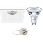 Pragmi Pollon Pro 6W LED Spot Set - Vierkante Witte Inbouwsp, Verzenden