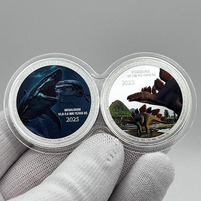 Congo. 20 Francs 2023/2025 – Prehistoric Creatures – Set of, Postzegels en Munten, Munten | Europa | Niet-Euromunten