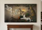 Paneel - Hout, parelmoer - Vietnam - gelakte wandpanelen, Antiek en Kunst