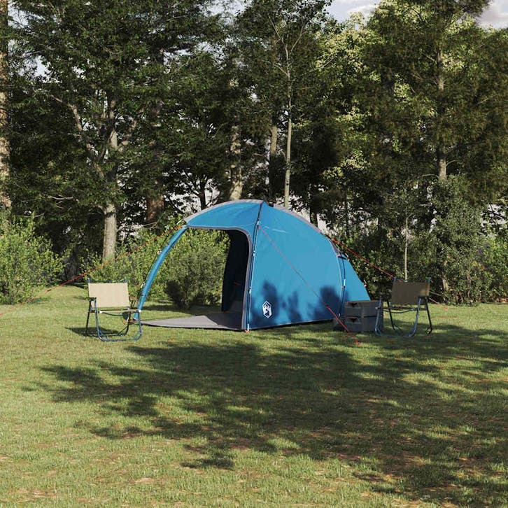 vidaXL Huisje Tent met dak met opslag Blauw 370 x 230 x 185, Caravans en Kamperen, Tenten, Nieuw, Verzenden