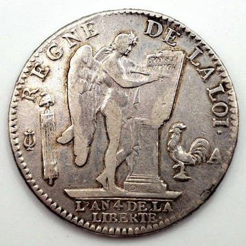 Frankrijk. Lodewijk XVI (Grondwet). Écu de 6 Livres AN 4-A,