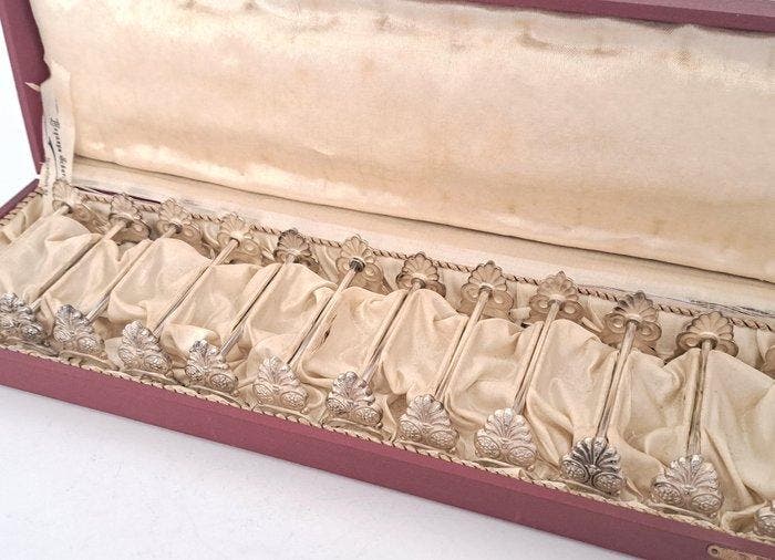 Messensteun (12) - Art Nouveau messenleggers in originele, Antiquités & Art, Antiquités | Meubles | Tables