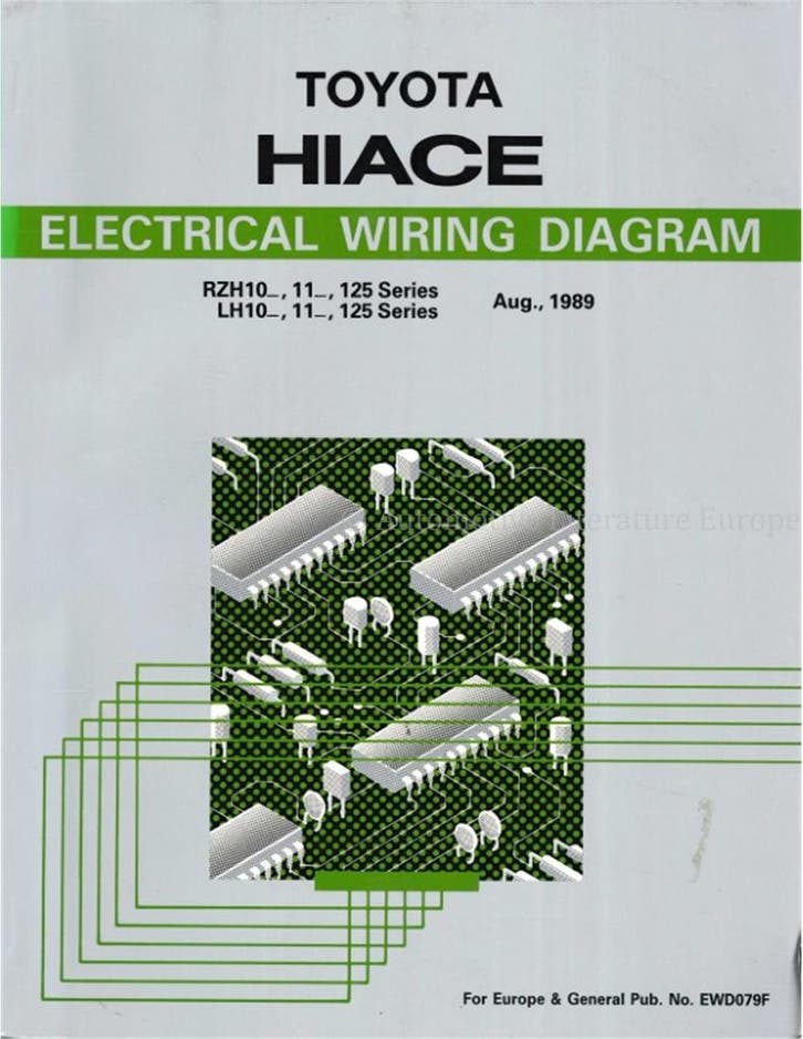 1989 TOYOTA HIACE ELECTRISCHE SCHEMA WERKPLAATSHANDBOEK, Autos : Divers, Modes d'emploi & Notices d'utilisation