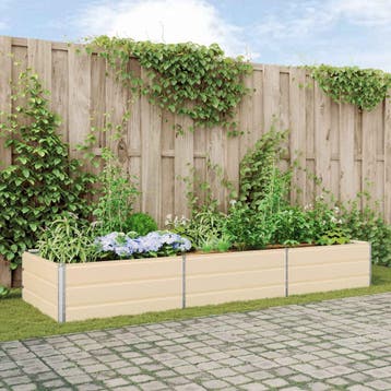 vidaXL Plantenbak Ivoor 290 x 100 x 45 cm Gegevens staal, Verzenden, Nieuw