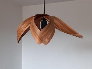 Lampe à suspendre - Placage en bois de noyer naturel