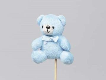 Bijsteker Pluche beertjes Blauw 9 cm pak 8 stuks, Nieuw
