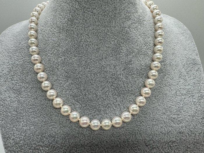 Zonder minimumprijs - Choker halsketting Zilver Parel -, Handtassen en Accessoires, Antieke sieraden