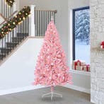 vidaXL Kunststof Voorverlichte Kerstboom met 300 LED Roze, Diversen, Kerst, Verzenden, Nieuw