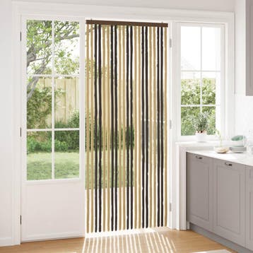 vidaXL Insecten Gordijn Chenille Donkerbruin en Beige 90 x, Verzenden, Nieuw