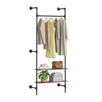 2dekans | SoBuy KLS20-SCH Compact Wandkledingrek met 2, Maison & Meubles, Armoires | Penderies & Garde-robes, Ophalen of Verzenden