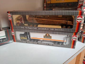 Herpa 1:87 - Camion miniature (5) - vrachtwagen met oplegger, Nieuw