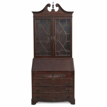 Bureau - Hout - Boogfrontbureau met boekenkast
