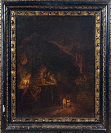 Gerrit Dou (1613-1675), Navolger van - The Night School