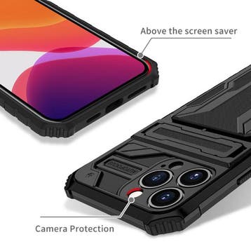 iPhone XS Max - Armor Card Slot Hoesje met Kickstand -, Verzenden, Nieuw