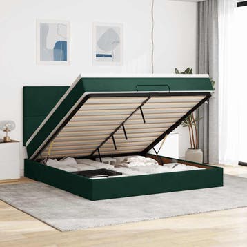 vidaXL Ottoman bed met matrassen 180x200cm fluweel, Verzenden