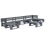 vidaXL 6-delige Loungeset pallet hout grijs, Verzenden, Nieuw, Loungeset