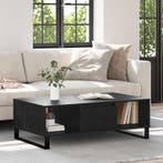 vidaXL Salontafel Zwart Eiken 104 x 60 x 35 cm Bewerkt hout, Verzenden, Nieuw