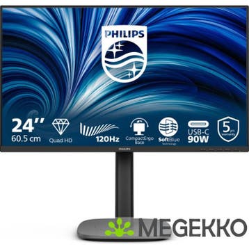 Philips 3000 Series 24B2U3601 24  QHD 120Hz IPS Monitor, Computers en Software, Monitoren, Verzenden, Nieuw