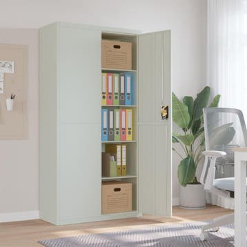 vidaXL Archiefkast 90x40x180 cm staal lichtgrijs, Verzenden