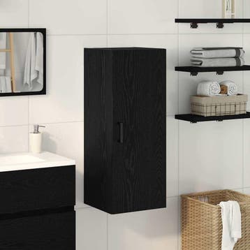 vidaXL Wandkast 34,5x34x90 cm bewerkt hout zwart, Huis en Inrichting, Kasten | Dressoirs, Verzenden, Nieuw