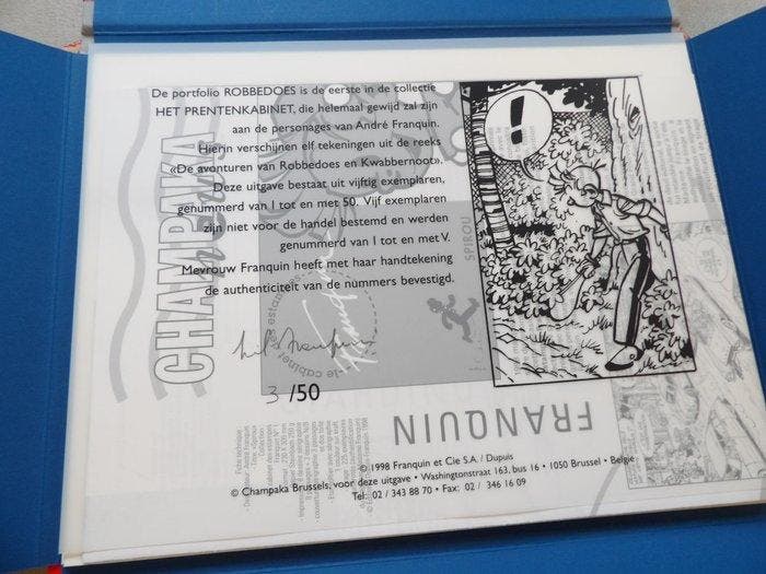 Franquin - Portfolio Het Prentenkabinet - Robbedoes - luxe, Livres, BD