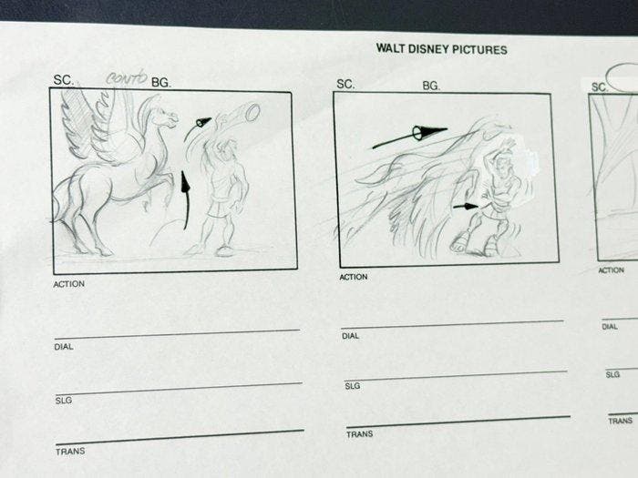 Walt Disney - Productie storyboardpagina handgetekend -, Collections, Disney
