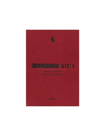 1971 FERRARI 365 GTB/4 CHASSIS SERVICE MANUAL ABSTRACT WER.., Ophalen of Verzenden