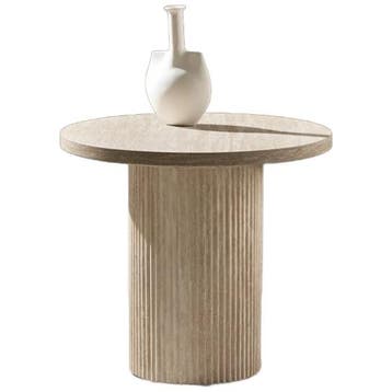 De Rebellenclub Junon Salontafel Ø50 Cm - Travertin -, 45 tot 60 cm, Overige materialen, Verzenden, Nieuw