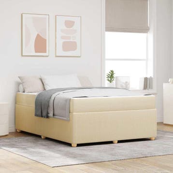 vidaXL Bedframe Crème 140 x 200 cm Stof, Verzenden, Nieuw