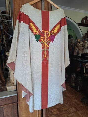 Chasuble Kazuivel Kerk Gewaad - Art Deco - Beige zijde