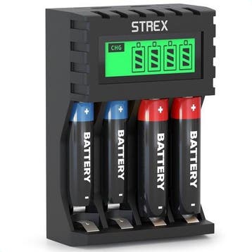 2dekans | Strex Batterij Oplader - AA/AAA Batterijen - USB, Ophalen of Verzenden, Nieuw