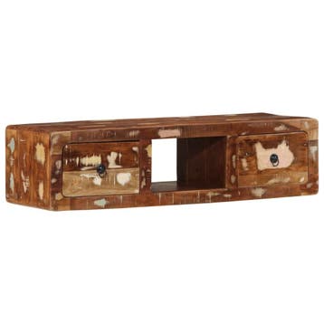 vidaXL Tv-meubel wandmontage 100x32x25 cm massief gerecycled, Huis en Inrichting, Woonaccessoires | Cd- en Dvd-rekken, Verzenden