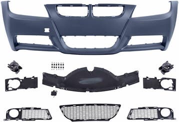M-Pakket Voorbumper Met PDC Met Sproeiers BMW E90 E91 B0481, Auto-onderdelen, Carrosserie, Nieuw, Voor, BMW, Bumper