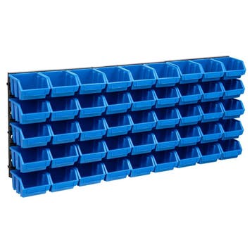 vidaXL 48-delige Opslagbakkenset met wandpanelen blauw en, Verzenden